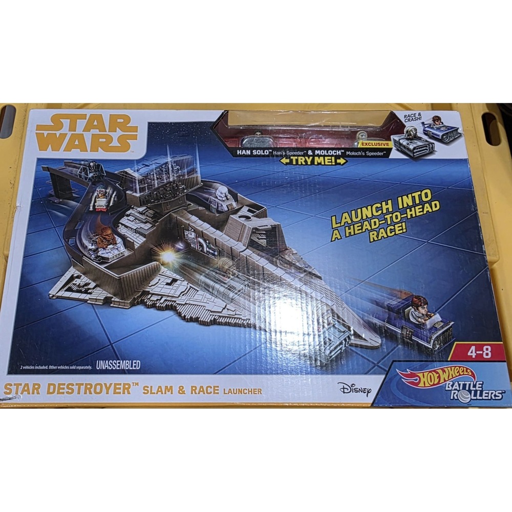 NIB Star Wars Hot Wheels Battle Rollers Star Destroyer Slam & Race Launcher Set